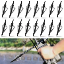 16Pcs 100Grain Archery Broadheads 3Blade Hunting Crossbow Compound Bow Arrow Tip