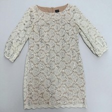JH Collectibles Evenings Women’s 14 White Lace Sequin Sheath Dress Lined