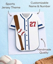 Personalized Baseball Jersey Card Custom Handmade Sports Birthday Card