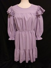Universal threads ruffled dress Sz. L eyelet Cottagecore purple cotton blend