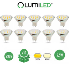 LUMILED 10x MR11 GU5.3 LED Leuchtmittel 2,5W Warm/Neutral 120° SMD Licht 230V