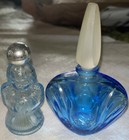 Lot Of 2 Blue Glass Avon Perfume Bottles Angel — photo 2