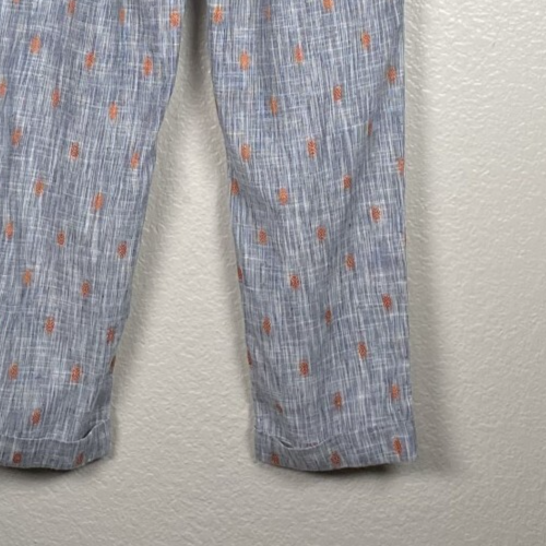 Anthropologie Ollari Sz S Tapered Jacquard Pants Cuffed Gray Orange Aztec Boho - Picture 3 of 8