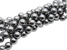 50 Pcs 8mm Silver Plated Hematite - Shamballa Beads (1 Strand ) Gemstone F48
