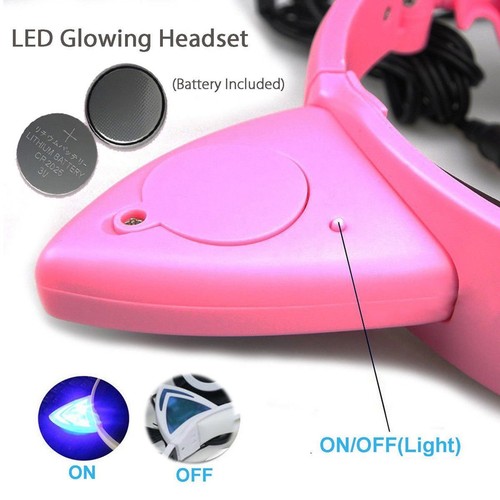 Cute Cat Ear Headset LED Glowing Lights Headphones Earphone Adjustable Headband - Picture 4 of 8