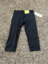 Boys All In Motion 3/4 Fitted Performance Tights Black Moisture Wicking Size M