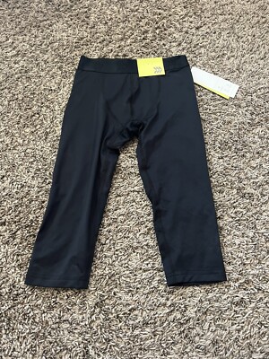 Boys All In Motion 3/4 Fitted Performance Tights Black Moisture Wicking Size M