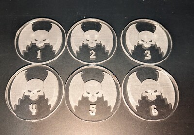 6 x Warhammer 40k Objective Markers 40mm - Night Lords