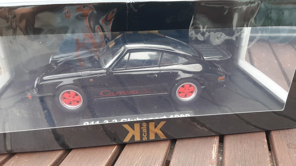 KK SCALE Porsche 911 930 Carrera 3.2 Clubsport Coupe 1989 Black Red KKDC180873 - Image 2 of 4
