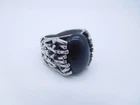 VINTAGE MODERNIST DAVIAN HANDMADE STERLING SILVER BLACK ONYX STONE MAN'S RING