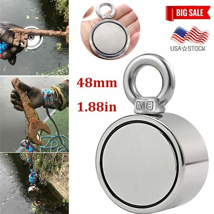 500LBS Fishing Magnet Kit Strong Neodymium Pull Force Treasure Hunt Double  Sided