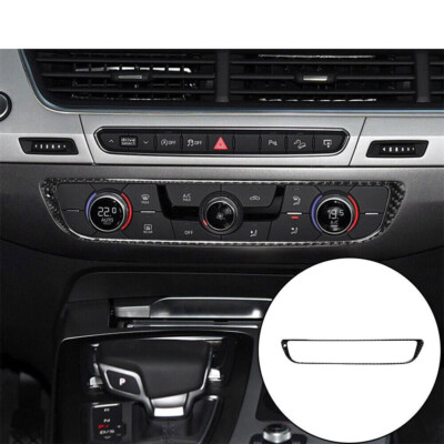 Carbon Fiber Interior Climate Console Cover Trim Sticker For Audi Q7 2016-2019
