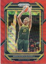 2023 Panini Prizm WNBA MERCEDES RUSSELL #81 RED RUBY WAVE PRIZM STORM