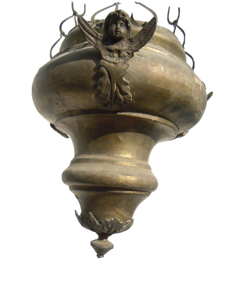 Lampe bronze antiquité ange - France
