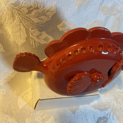 Enza Fasano Ceramiche Pez Hueco Rojo En Excelente Estado Hecho en Italia - Imagen 6 de 9