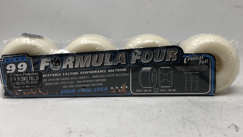 Juego de 4 ruedas de monopatín Spitfire Formula 4 99D cónicas completas 53 mm blancas con azules - Imagen 6 de 6