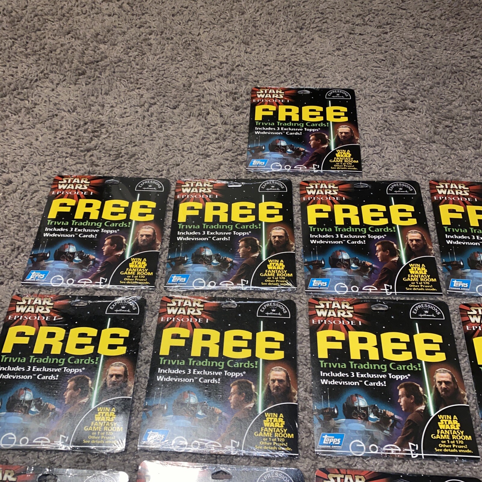 LOT (17) Star Wars Episode I Hallmark Trivia Trading Cards Topps 1999 Widevision - Picture 2 of 5