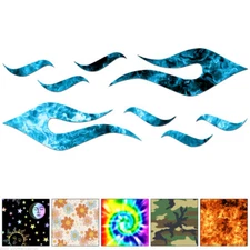 Pair Flames Fire - Decal Sticker - Multiple Patterns & Sizes - ebn7282