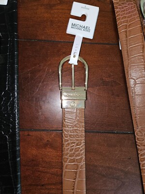 New MICHAEL KORS Twist Reversible MK Logo LEATHER Belt  display picture 1