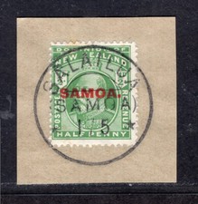 Samoa Besetz. auf 1/2 p Luxus-Briefst&uuml;ck weiterverwendet Salailua  Arge 100,-
