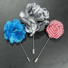 3 Pieces Lapel Pin Set Men Suit Fabric Brooches