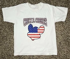 Vtg Chuck E. Cheese’s American Flag Logo Dennis Foland Inc Youth SM? 15.5” X 19”
