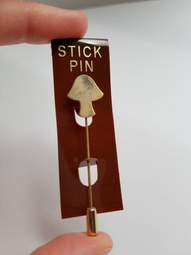 De Colección Nuevo Antiguo Stock Mod Tono Dorado Champiñón Palo Bufanda Prendedor Broche Cottagecore - Imagen 2 de 3