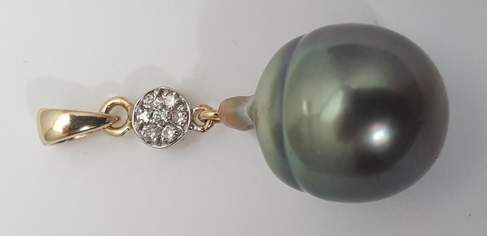 Unique 14K Solid Yellow Gold Drop Dangle Tahitian… - image 9