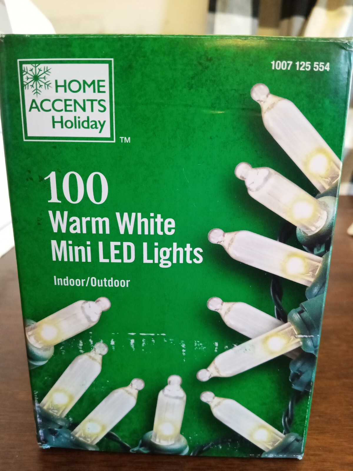 2 Home Accents 100 Warm White Mini LED Lights Indoor/Outdoor Green