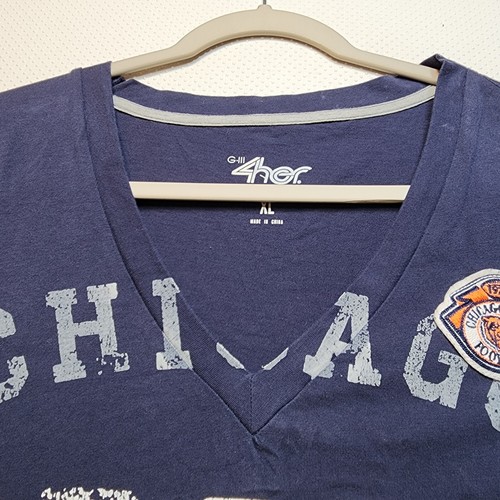 Chicago Bears Womens Top Shirt Extra Large Blue G-III 4Her Carl Banks Faux Layer - Picture 2 of 12