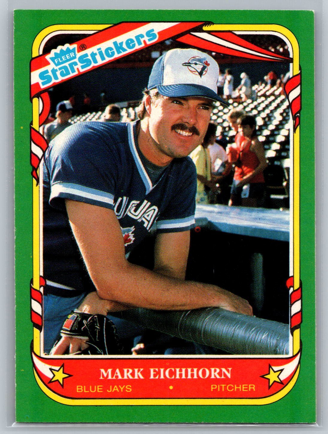 1987 Fleer Star Stickers  Baseball #37 Mark Eichhorn  Toronto Blue Jays