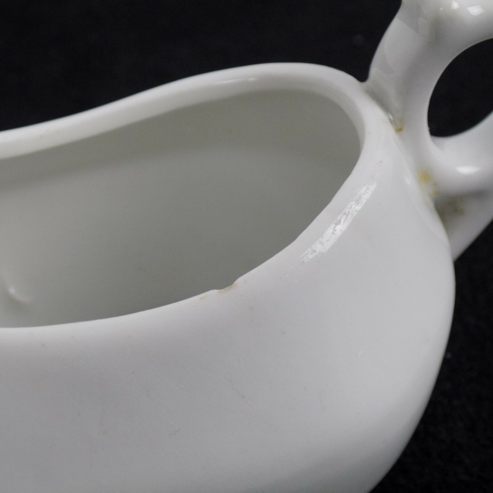 VINTAGE White Porcelain Pap Boat Infant Invalid Feeder