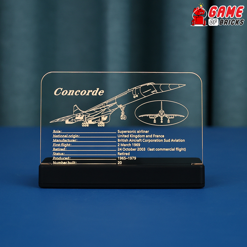 Game of Bricks LED Nameplate for Concorde - Compatible with LEGO® 10318 Set - Picture 2 of 13