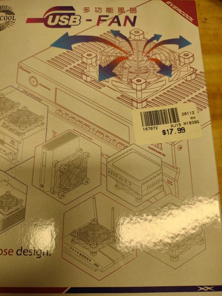 EverCool 120mm USB Fan U-FAN-12 Case fan NEW black computer rear front - Image 2 of 4