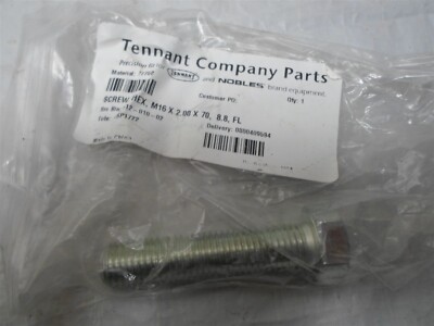Tennant OEM INDUSTRIAL Part # 77752 SCREW, HEX, M16 X 2.00 X 70, 8.8, FL