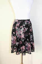 Fairycore Y2K Whimsigoth Flared Skirt Floral Lace Stretchy Waist Lined 02