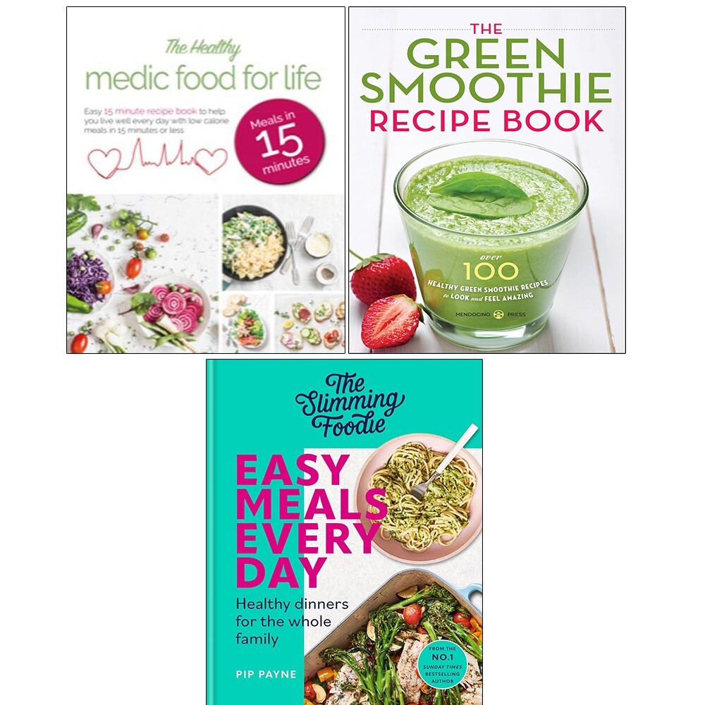 Slimming Foodie Easy Meals Every Day,Green Smoothie, Healthy Medic Food 3 Books