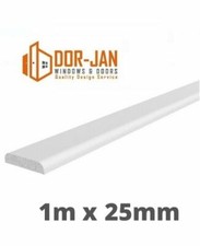 1m x 25mm x 6mm White UPVC D-Mould Windows Finishing Trims Plastic Trade Price