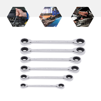 6 PCs  Extra Long Ratchet Wrenches Set Wrench Set w/ Metric 8mm-19mm