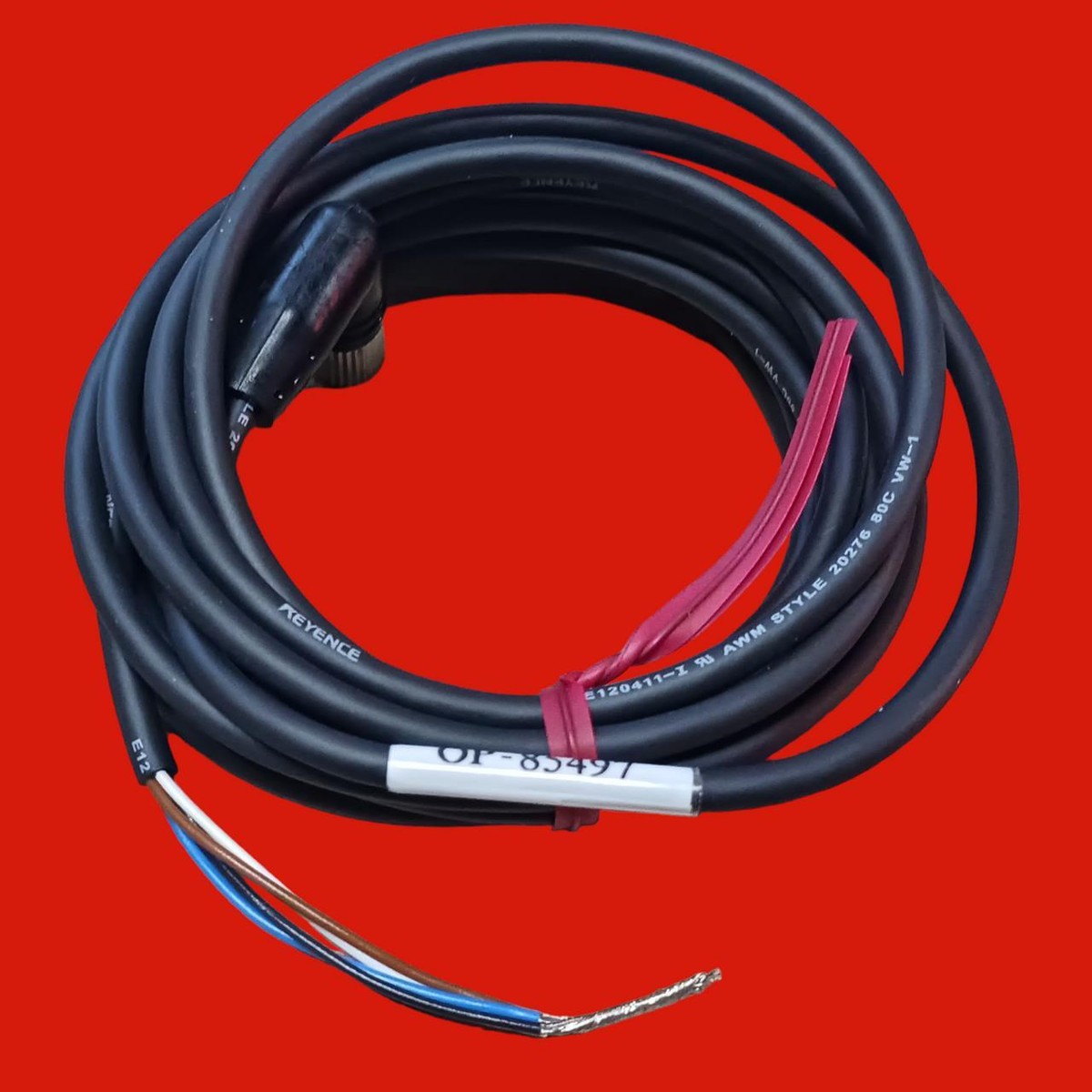 Keyence OP-85497 Connector Cable M8 L-shaped 2-m PVC | eBay