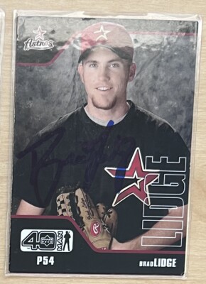 Brad Lidge Signed 2002 Upper Deck 40 Man Baseball Card Auto Houston Astros