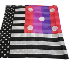 Glentex Scarf Multicolor Polka Dot Sheer Striped Large 30/31" Made In Italy