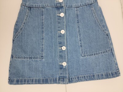 denim dress miss selfridge Miss Selfridge oversized tie collar sleeveless denim dress in mid wash