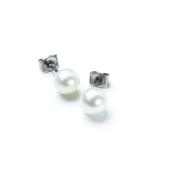 BOCCIA Damenschmuck Ohrstecker Reintitan Süßwasserzuchtperle Ø 8,0 mm 0536-01 - Bild 1 von 1