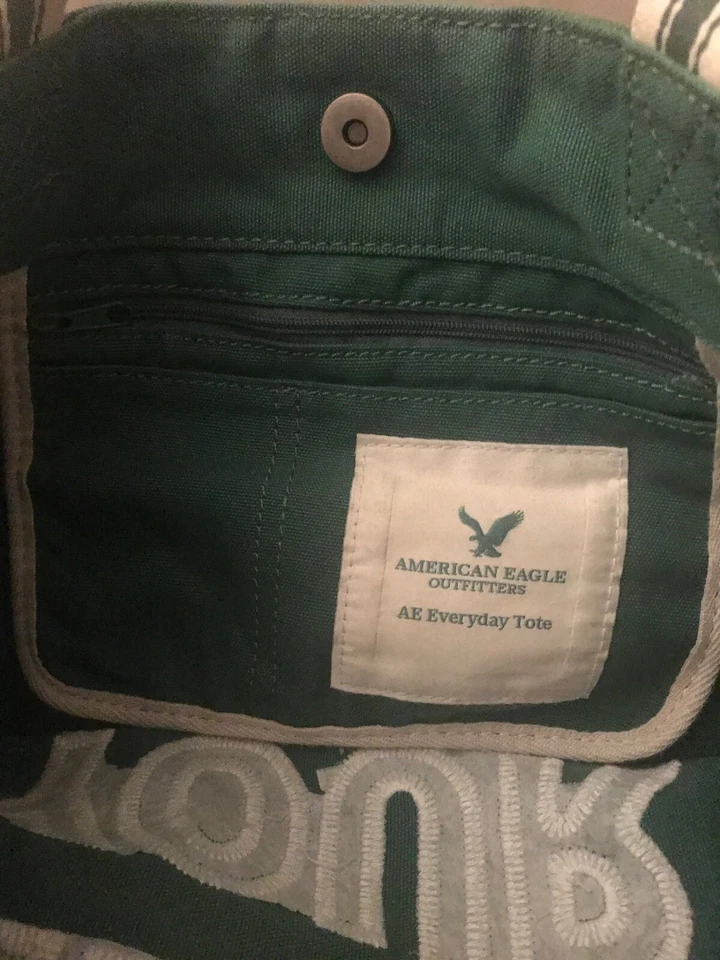 BOLSO DE MANO AMERICAN EAGLE LIVE YOUR LIFE / BOLSO DE MANO AE DIARIO / NUEVO / VERDE Foto 2 de 3