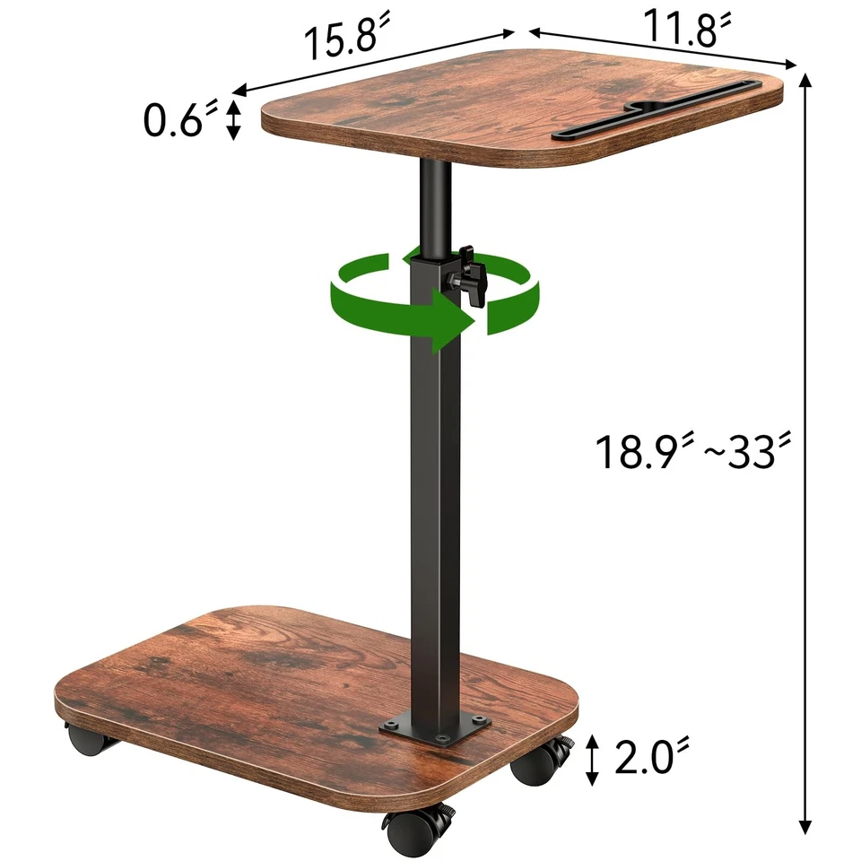 Mesa Bandeja Sofá para Sofá, 360°Bandeja Giratoria TV para Espacios Pequeños, Ajustable... Rápido Foto 2 de 4