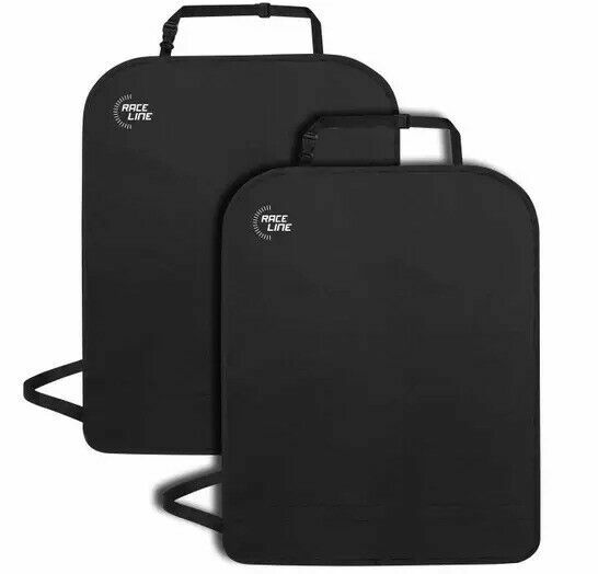 Raceline Universal Front Car Seat Back Protector Black, Pack of 2 for