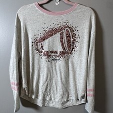 Justice Girls Glitter Cheer Top Plus Size 16/18 Rose Gold Cheerleader