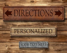 Custom Street Sign Personalized Vintage Rusty Wood Stone Sign Wall Decor ACW03