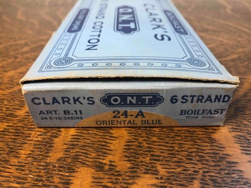 Clark's O.N.T. 22 madejas de algodón de 6 hebras azul oriental 24-A originales Caja - Imagen 3 de 6